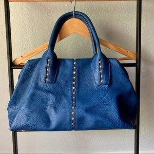 Blue Studded Satchel